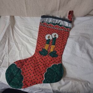 Festive Red and Green Christmas Stocking